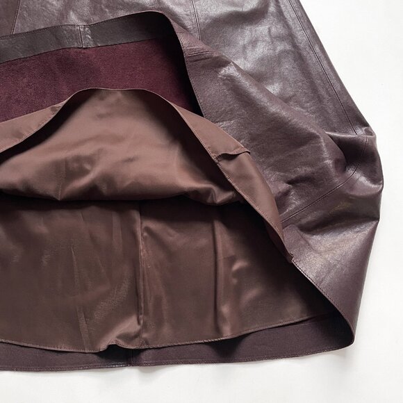 Banana Republic Lambskin Leather Skirt Ripened Berry Burgundy Size 8 NEW NWT - Picture 6 of 13
